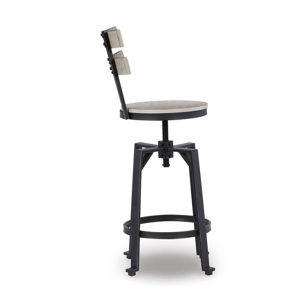 Xin 24-28 Inch Barstool Chair Set of 2 Adjustable Height Brown Black By Casagear Home BM316632