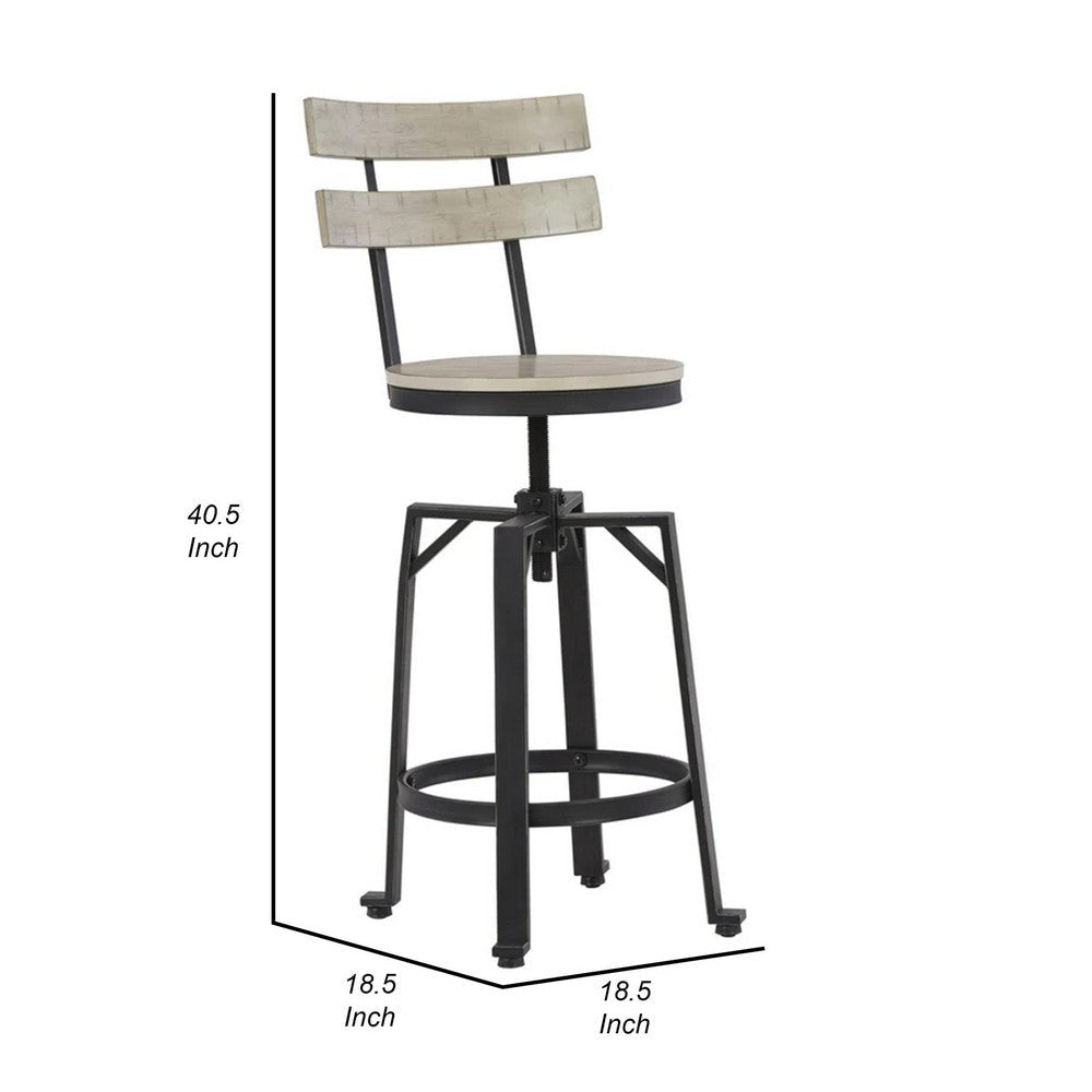 Xin 24-28 Inch Barstool Chair Set of 2 Adjustable Height Brown Black By Casagear Home BM316632