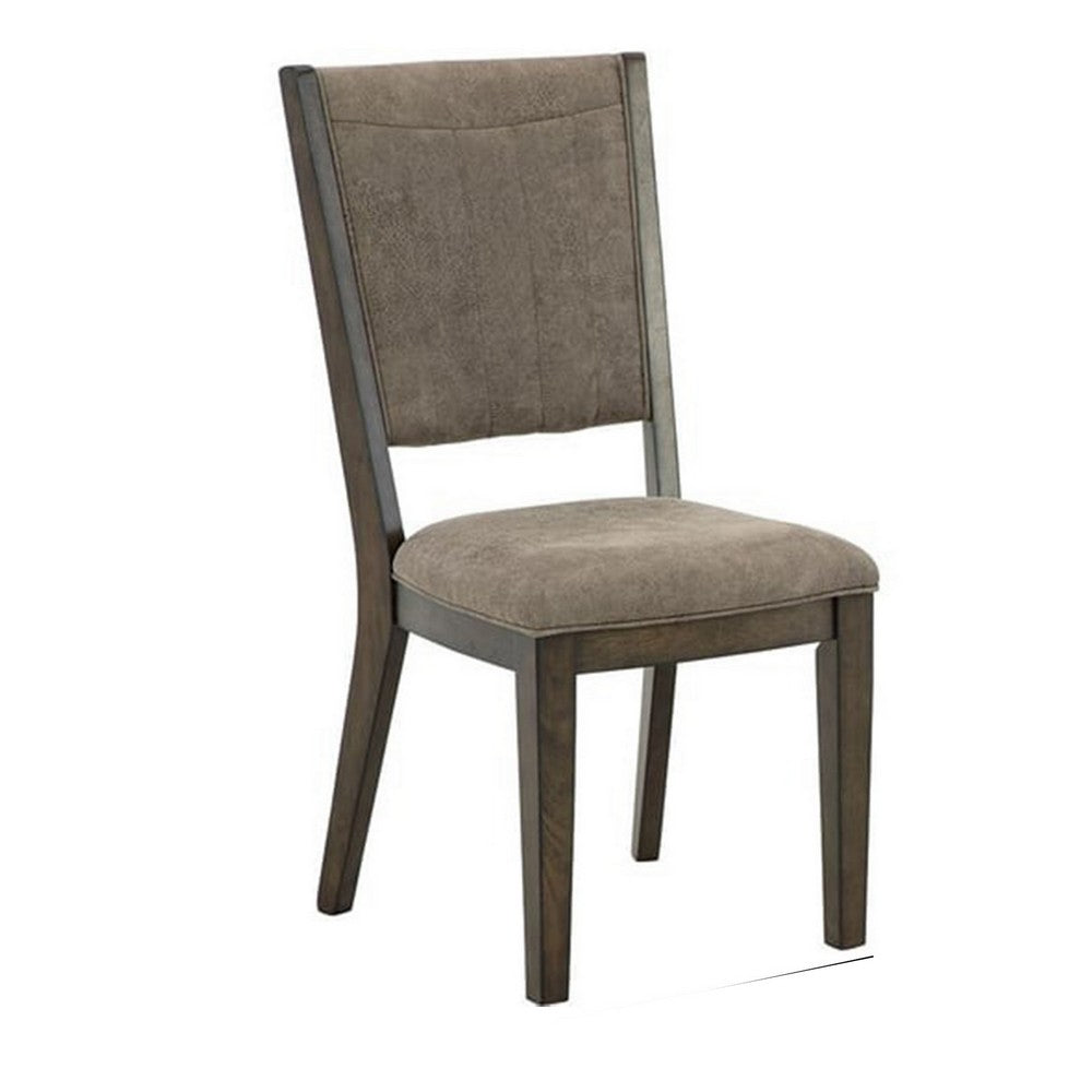 Wes 19 Inch Dining Side Chair, Set of 2, Light Gray Faux Leather Upholstery By Casagear Home
