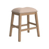 Sky 24 Inch Counter Height Stool, Nailhead Trim, Padded, Light Brown Finish By Casagear Home