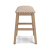 Sky 24 Inch Counter Height Stool, Nailhead Trim, Padded, Light Brown Finish By Casagear Home