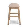 Sky 24 Inch Counter Height Stool, Nailhead Trim, Padded, Light Brown Finish By Casagear Home