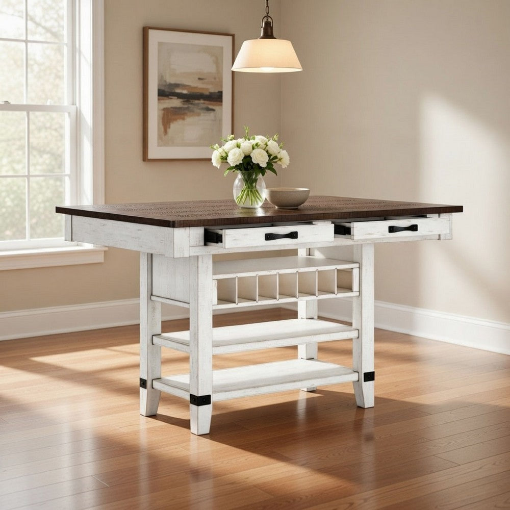 Ashley Cam 60" Counter Height Dining Table, Contemporary, White