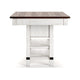 Cam 60 Inch Counter Height Dining Table Contemporary Design White Brown By Casagear Home BM316642