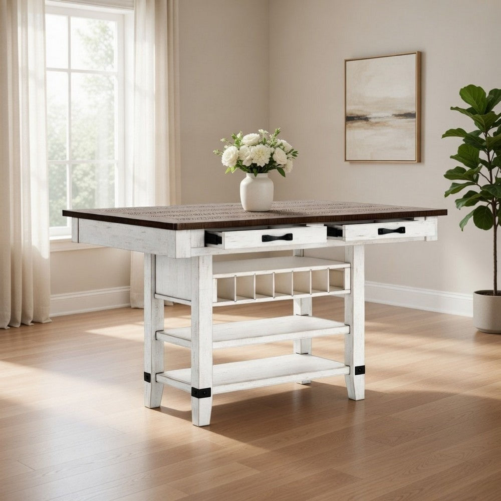 Ashley Cam 60" Counter Height Dining Table, Contemporary, White