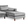 Ryle 104 Inch Sectional Sofa with Reversible Chaise, Pillows, Gray Velvet By Casagear Home