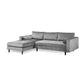 Ryle 104 Inch Sectional Sofa with Reversible Chaise, Pillows, Gray Velvet By Casagear Home