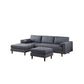 Ryle 104 Inch Sectional Sofa, Reversible Chaise, Pillows, Dark Gray Velvet By Casagear Home
