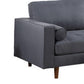 Ryle 104 Inch Sectional Sofa, Reversible Chaise, Pillows, Dark Gray Velvet By Casagear Home