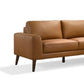 Jen 100 Inch Modern Sectional Sofa with Left Chaise Brown Genuine Leather By Casagear Home BM316647