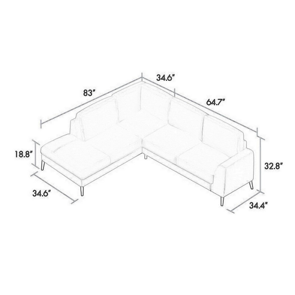 Jen 100 Inch Modern Sectional Sofa with Left Chaise Brown Genuine Leather By Casagear Home BM316647