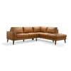 Jen 100 Inch Modern Sectional Sofa with Right Chaise, Brown Genuine Leather By Casagear Home