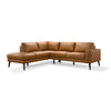 Jen 100 Inch Modern Sectional Sofa with Right Chaise Brown Genuine Leather By Casagear Home BM316648