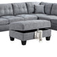 Tio 108 Inch Sectional Sofa with Reversible Chaise Ottoman Gray Tweed By Casagear Home BM316649