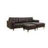 Ryle 104 Inch Sectional Sofa, Chaise, Ottoman, Pillows, Brown Faux Leather By Casagear Home