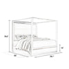 Dio King Canopy Bed Tall LED Headboard White Faux Leather Upholstery By Casagear Home BM316655