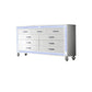 Noel 62 Inch Wide Dresser with LED Mirror Glitter Front 6 Drawers White By Casagear Home BM316658