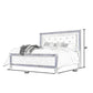 Noel King Size Bed with Crystal Tufted Upholstered Headboard LED White By Casagear Home BM316660