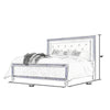 Noel King Size Bed with Crystal Tufted Upholstered Headboard LED White By Casagear Home BM316660