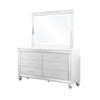 Lio 4pc Queen Bedroom Set with Nightstand Dresser LED Mirror White By Casagear Home BM316663