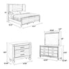 Lio 4pc Queen Bedroom Set with Nightstand, Dresser, LED Mirror, White By Casagear Home
