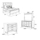 Lio 4pc King Bedroom Set with Nightstand Dresser LED Mirror White By Casagear Home BM316664