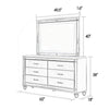 Lio 62 Inch Wide Dresser with LED Mirror Crystal Handles Chrome Wood By Casagear Home BM316669