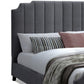 Cery Modern King Size Bed Channel Tufted Dark Gray Chenille Upholstery By Casagear Home BM316672