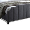 Cery Modern King Size Bed Channel Tufted Dark Gray Chenille Upholstery By Casagear Home BM316672
