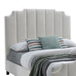 Cery Modern Queen Size Bed Channel Tufted Cream Beige Chenille Upholstery By Casagear Home BM316673