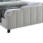 Cery Modern Queen Size Bed Channel Tufted Cream Beige Chenille Upholstery By Casagear Home BM316673