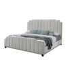 Cery Modern King Size Bed Channel Tufted Cream Beige Chenille Upholstery By Casagear Home BM316674