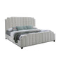 Cery Modern King Size Bed, Channel Tufted Cream Beige Chenille Upholstery By Casagear Home