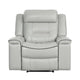 Dara 39 Inch Lay Flat Manual Recliner Chair, Soft Light Gray Faux Leather By Casagear Home