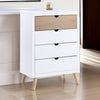 Kara 40 Inch Kids Tall Dresser Chest 4 Drawers Open Handles White Brown By Casagear Home BM316690