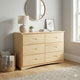 Catherine 48 Inch Kids Dresser, 6 Drawers, Natural Pine Brown Wood Finish By Casagear Home