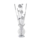Bella 36 Inch Vase Accent Table Lamp, Filament Flowers LED Light, Chrome By Casagear Home