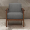 Rima 31 Inch Accent Chair, Gray Fabric, Foam Cushions, Brown Solid Wood By Casagear Home