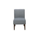 Paula 30 Inch Accent Chair Gray Fabric Channel Tufted Back Brown Wood By Casagear Home BM316712