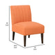 Paula 30 Inch Accent Chair Orange Fabric Channel Tufted Back Brown Wood By Casagear Home BM316713