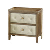 Moni 24 Inch Nightstand 2 Drawers Beige and Walnut Brown Wood Frame By Casagear Home BM316716