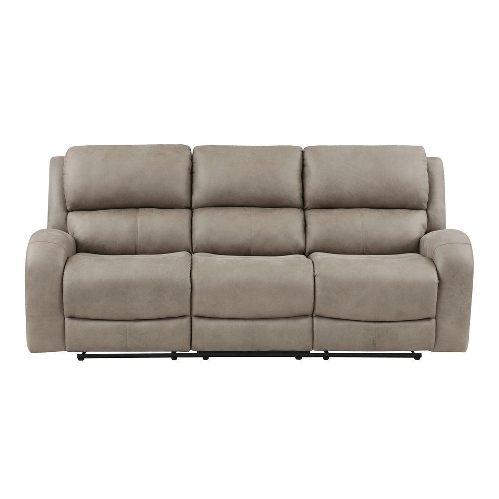 Patsy 85’’ Manual Double Recliner Sofa Brown Microfiber by Casagear Home BM316723
