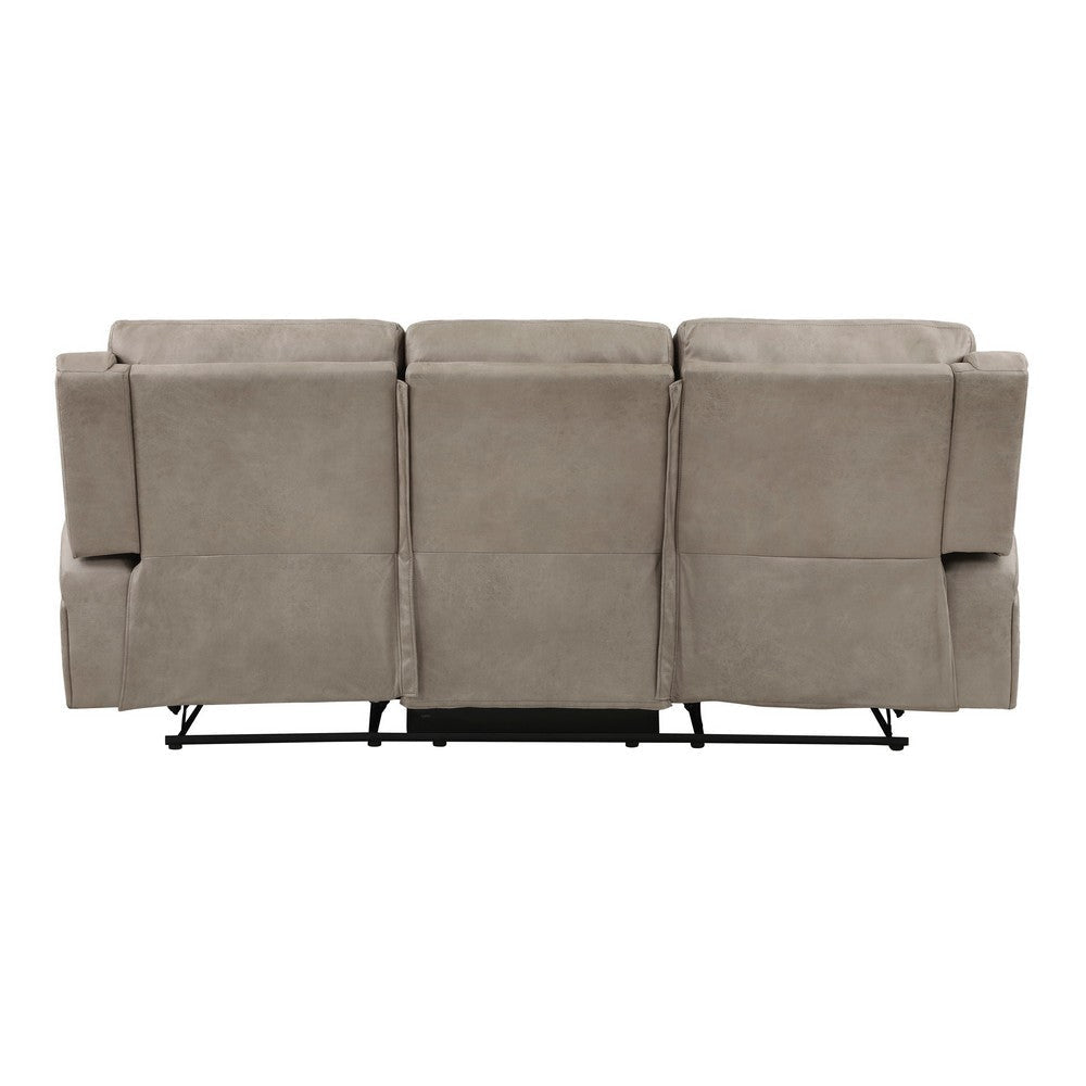 Patsy 85’’ Manual Double Recliner Sofa Brown Microfiber by Casagear Home BM316723