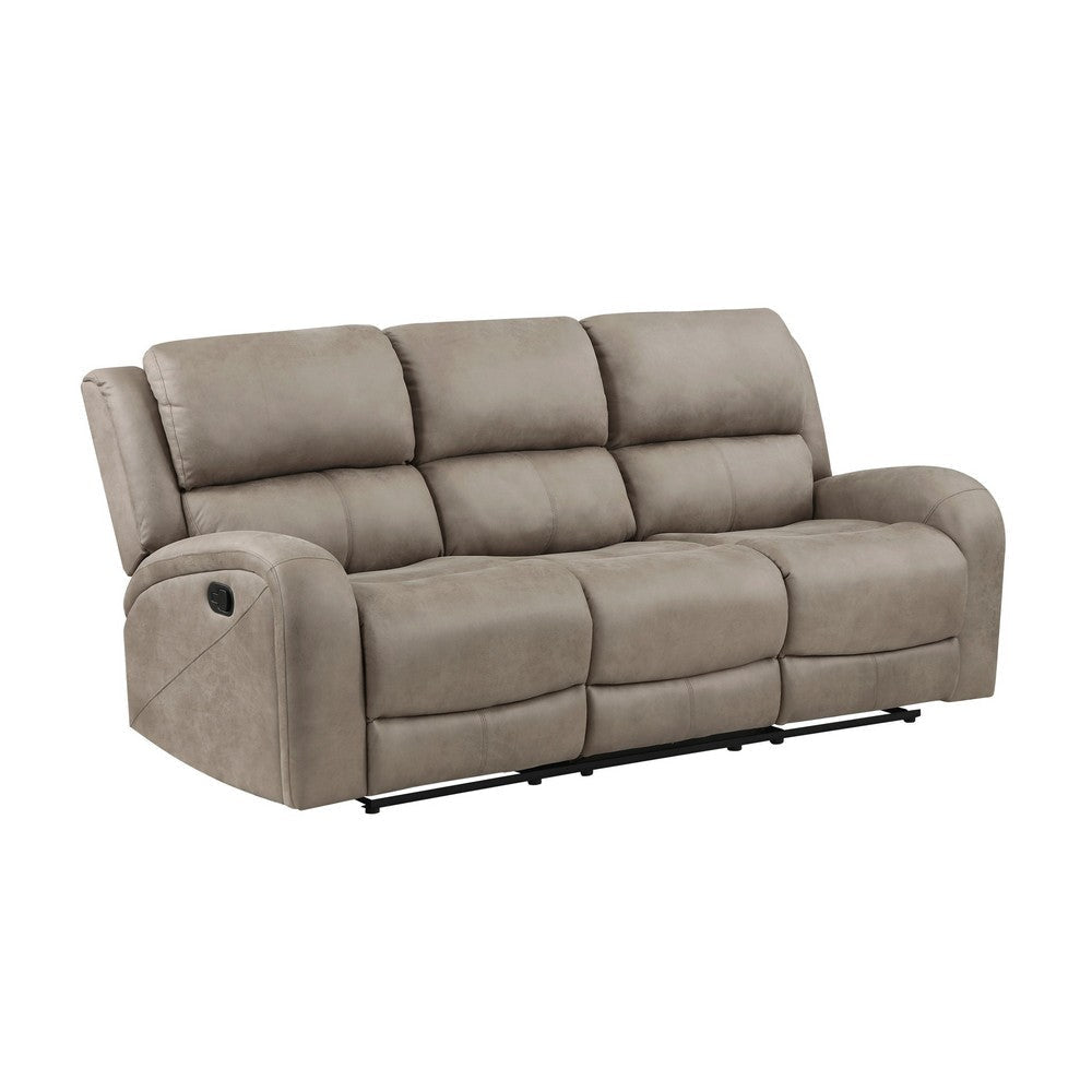 Patsy 85’’ Manual Double Recliner Sofa Brown Microfiber by Casagear Home BM316723