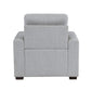 Cliff 37 Inch Chair Pull Out Ottoman Light Gray Polyester Espresso Wood By Casagear Home BM316732