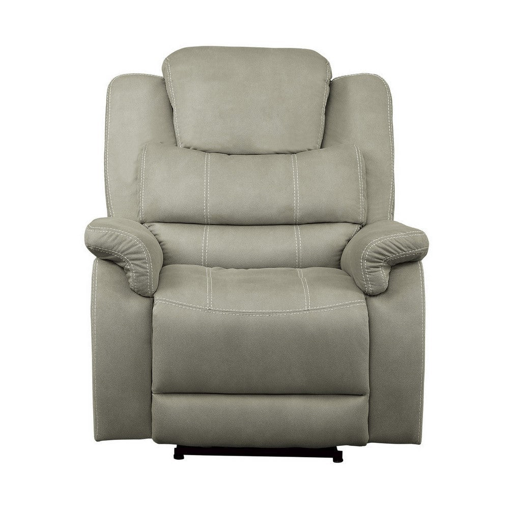 Shelly 41 Inch Power Recliner Chair Gray Microfiber USB Port Solid Wood By Casagear Home BM316737