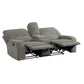 Neo 85 Inch Manual Double Recliner Loveseat Center Console Gray Chenille By Casagear Home BM316743