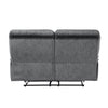 Muir 65 Inch Manual Recliner Loveseat Tufted Gray Microfiber Solid Wood By Casagear Home BM316746