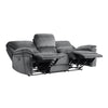 Muir 89 Inch Manual Double Recliner Sofa, Gray, Microfiber, Tufted Back By Casagear Home