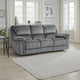 Muir 89 Inch Manual Double Recliner Sofa, Gray, Microfiber, Tufted Back By Casagear Home